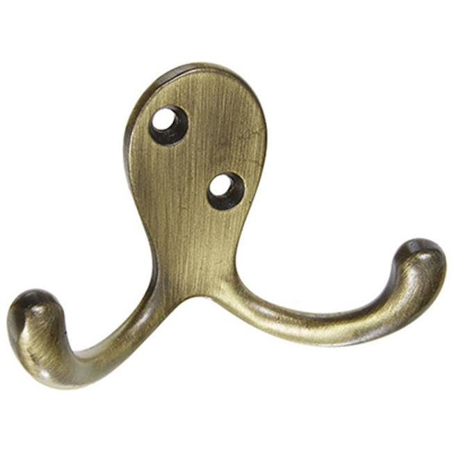 N830-150 Double Prong Antique Brass Robe Hook